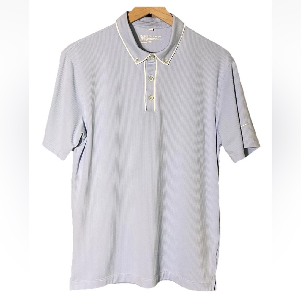 Nike Golf Polo Shirt Men Medium Blue Dri Fit Tour Performance Athletic